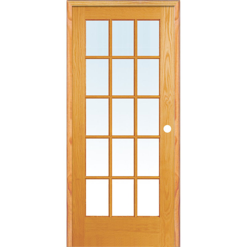 80'' Solid + Manufactured Wood Glass Unfinished with Installation Hardware Kit without Installation Hardware Kit French Doors