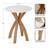 Round Solid Wood End Table-753838641