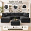 5 Seater Corduroy Corner Sofa -766994608