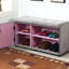 Rangement à chaussures de 18 po avec compartiment magnifique argent et gris, décor