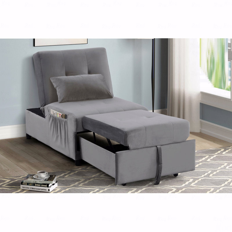 Méridienne convertible en velours