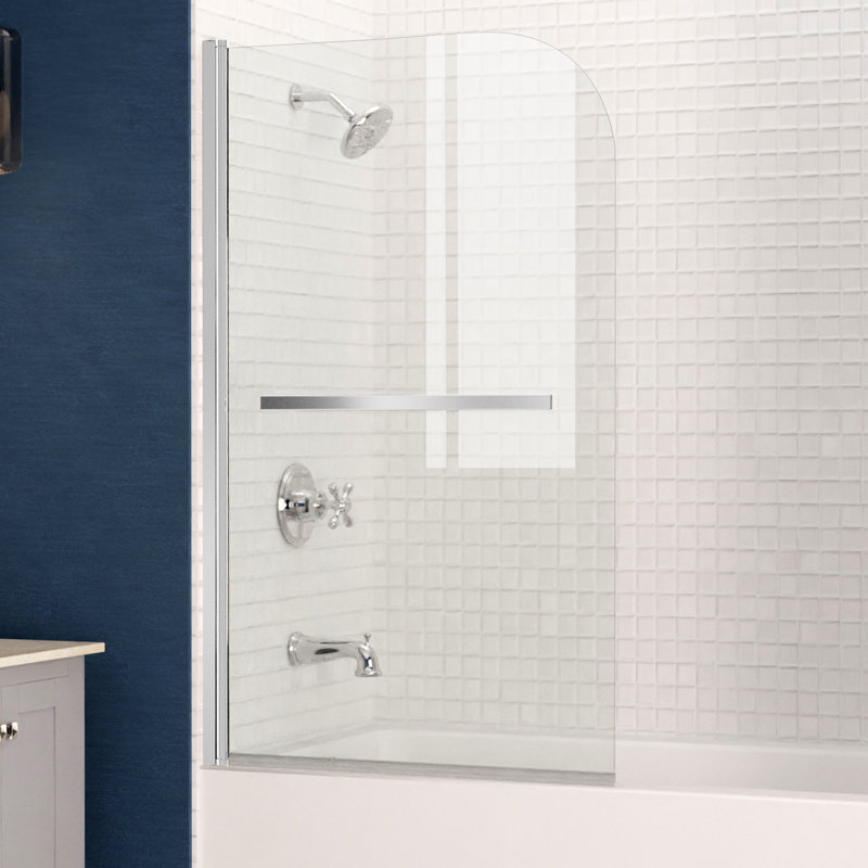 Myth 28" x 56" Frameless Hinged Tub Door in Polished Chrome