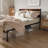 Queen Size Rustic Wood Headboard Platform Bed Frame, No Box Spring Needed