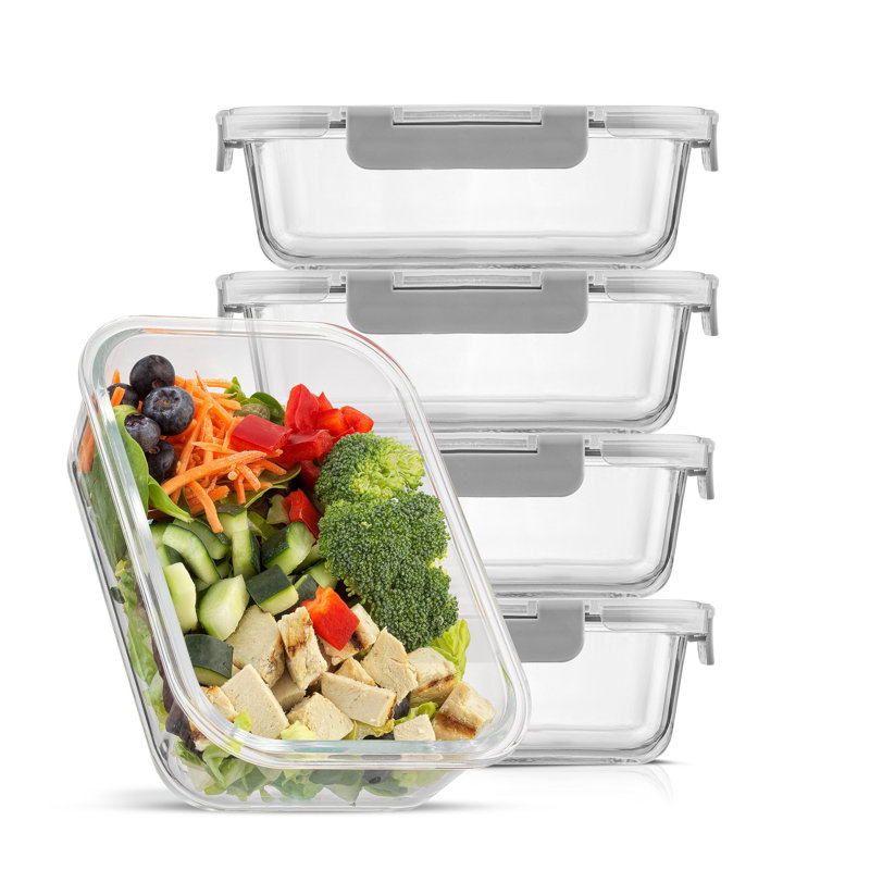 Contenant alimentaire en verre 10 pièces JoyJolt, gris