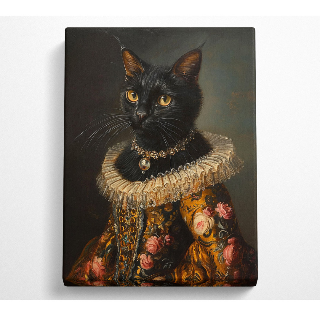 Black Cat Regal - Kunstdrucke auf Leinwand ohne Rahmen