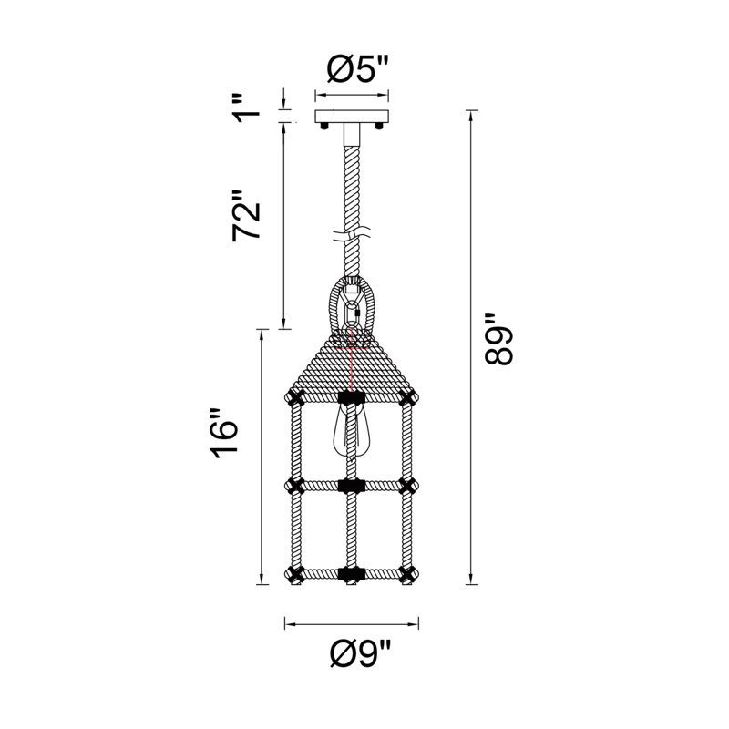 Luminaire suspendu cylindrique 1 lumières Catharine