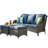 Wicker 5 - Person Patio Conversation Set with Cushions-366435027