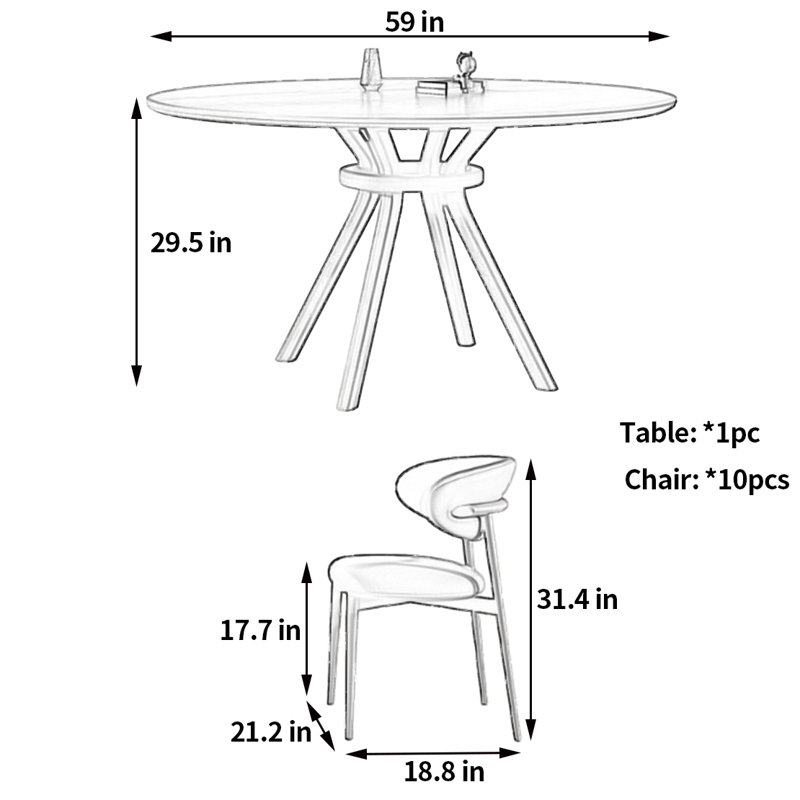 Table et chaises de salle à manger haut de gamme et pratiques