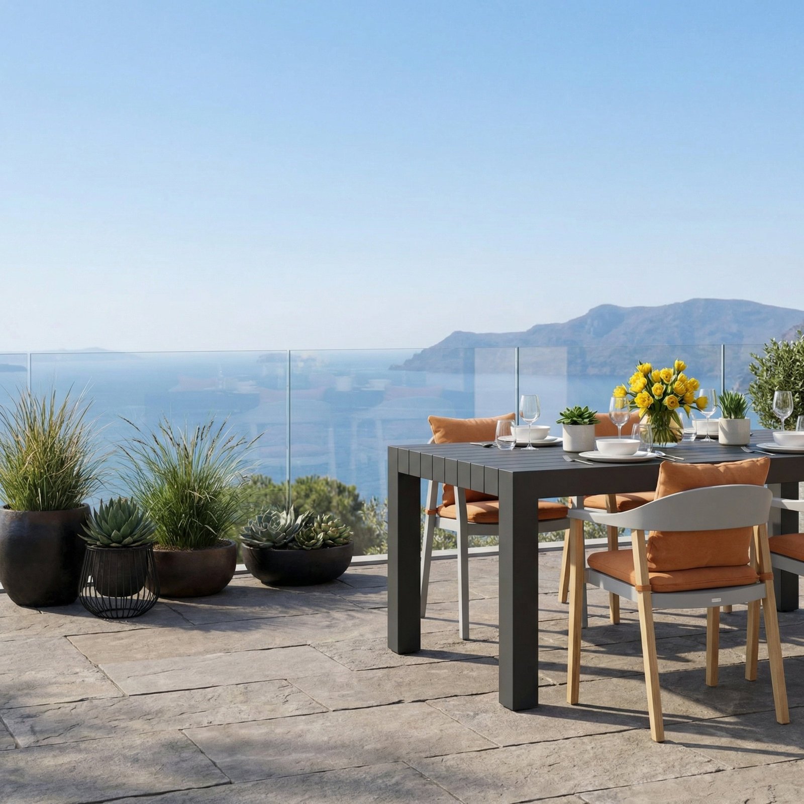 Cupertino 72" Aluminum Outdoor Dining Table