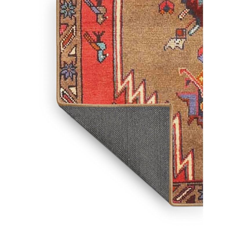 Tapis traditionnel rouge / brun, Rectangle 8 pi x 12 pi