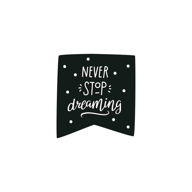 " Never Stop Dreaming Flag Super Scandi ", Wrapped Canvas, 48" H x 32" W x 1.5" D, No Mat