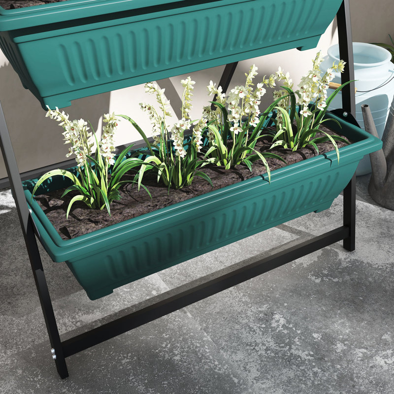 Support à plantes vertical à 4 niveaux - auto-drainant, pour jardin surélevé extérieur et intérieur