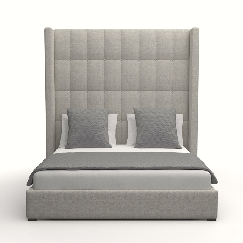 Lit capitonné standard à profil bas, Revolution® gris, Grand (haut)