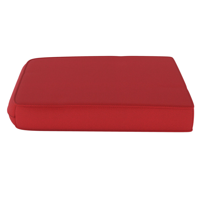 Outdoor Sunbrella® Seat Cushion, Canvas Jockey Red Sunbrella® Canvas
