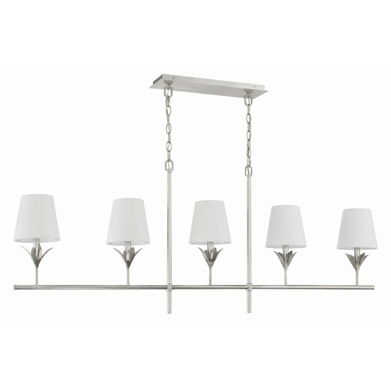 Iron 5-Light Chandelier, Argent antique