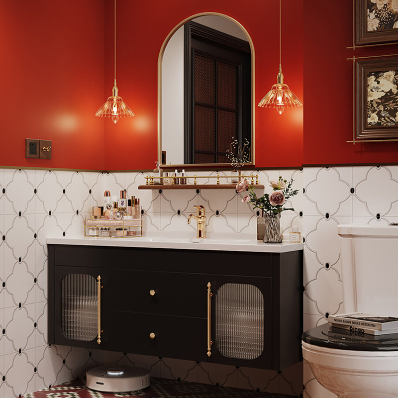 Light luxury retro bathroom cabinet