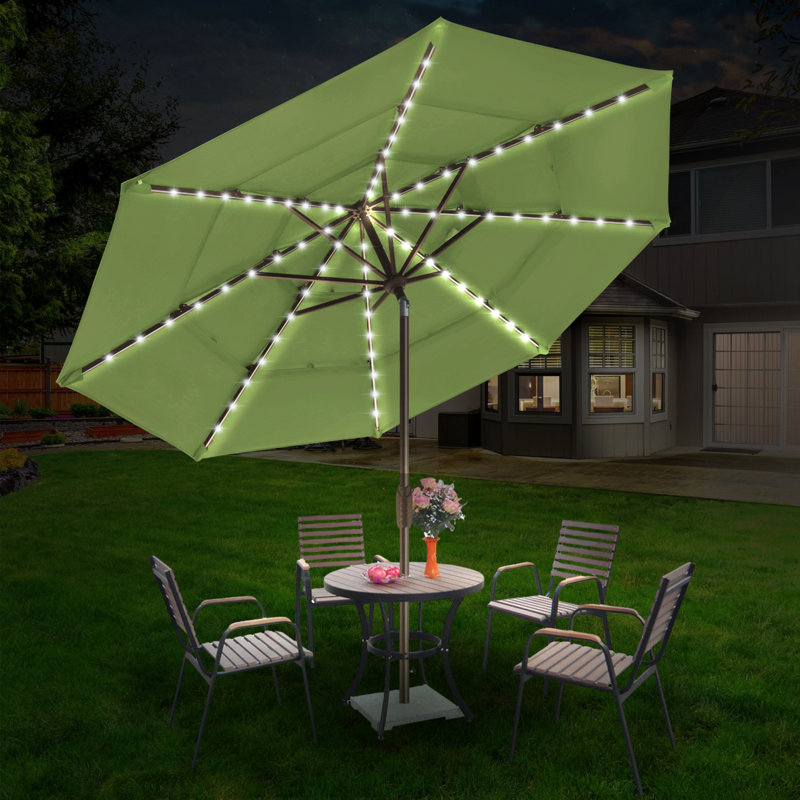 Parasol de marché lumineux 9 pi, Vert gazon