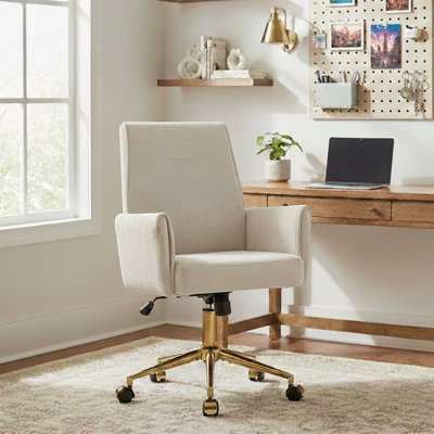 Chaise de bureau moderne et ergonomique avec réglage de la hauteur et tissu rayé pour bureau à domicile et bureau