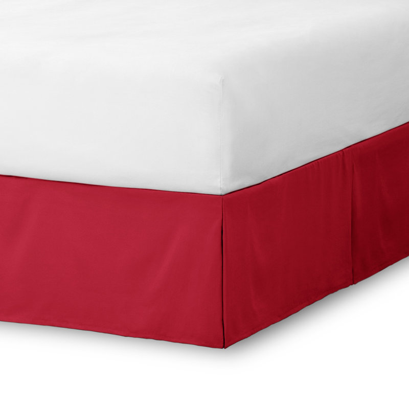 Tailored 15" Pleated Bed Skirt, Queen, Red