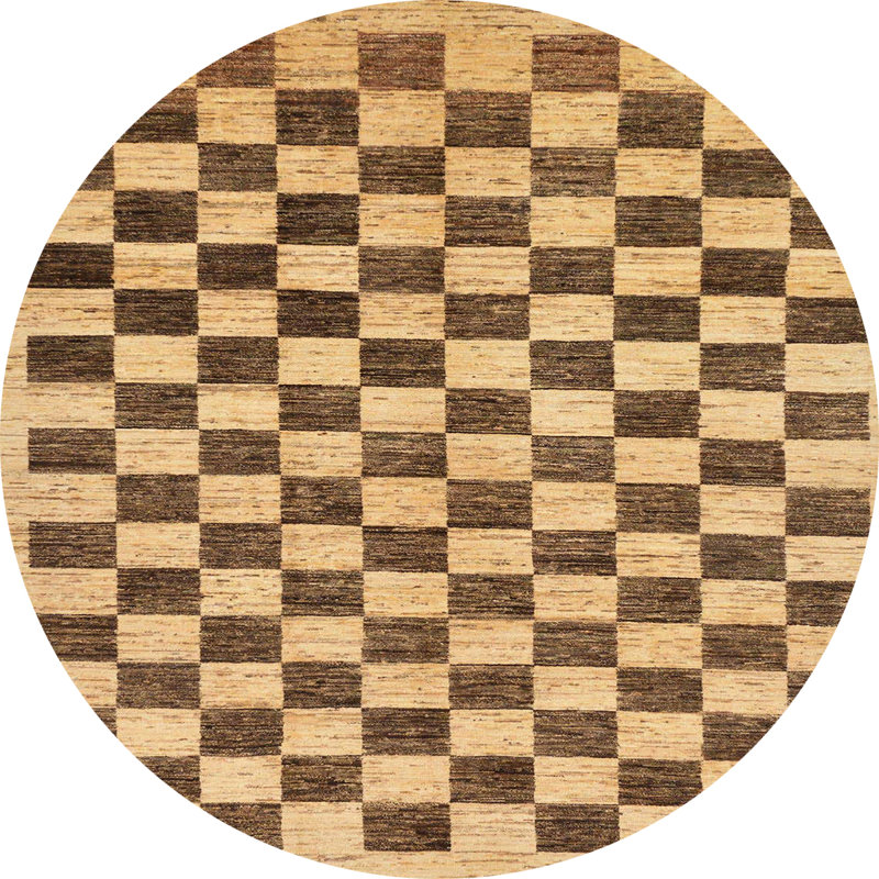 Tapis multicolore abstrait Derringer, Rond 7 pi