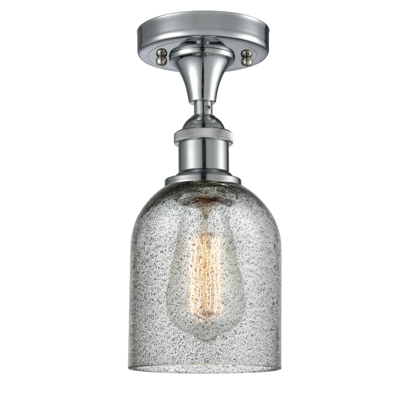 Plafonnier semi-encastré cylindrique simple 1 lumière 5 po Vella, Anthracite, Chrome poli, Ampoule DEL 6 watts Vinage