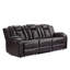 Canapé inclinable électrique en cuir synthétique de 84 po Felix avec appui-tête réglable, ports USB et porte-gobelets-131563017