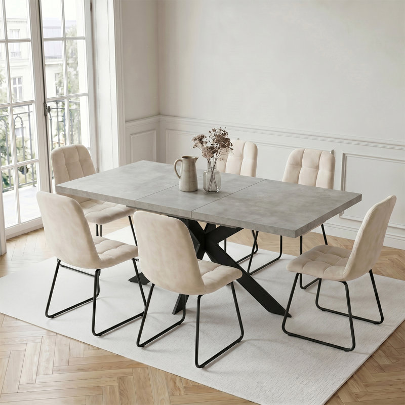47cm H Tufted Upholstered Upholstered Back Side Chair in Brown, White