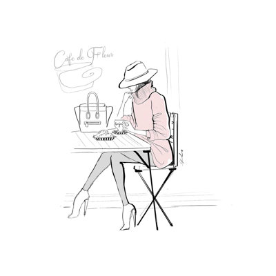 «Cafe De Fleur» par - Toile tendue