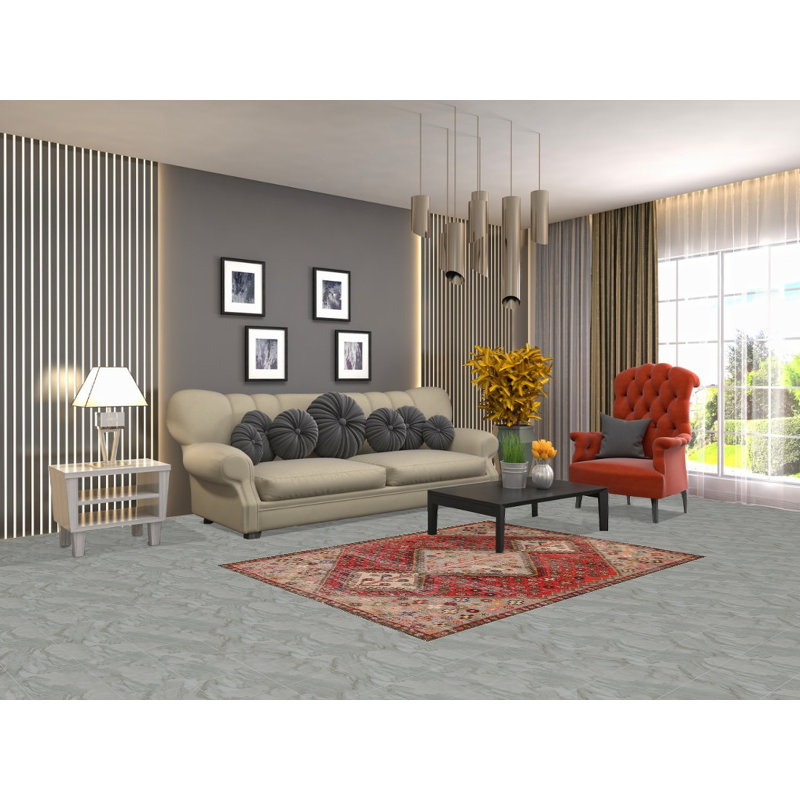 Tapis traditionnel rétro géométrique 4 x 6