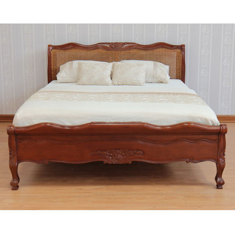 Mitton Solid Wood Bed, Brown, Double (4'6)