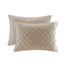Ensembles de literie en coton réversible de luxe, grand kaki avec coussin décoratif