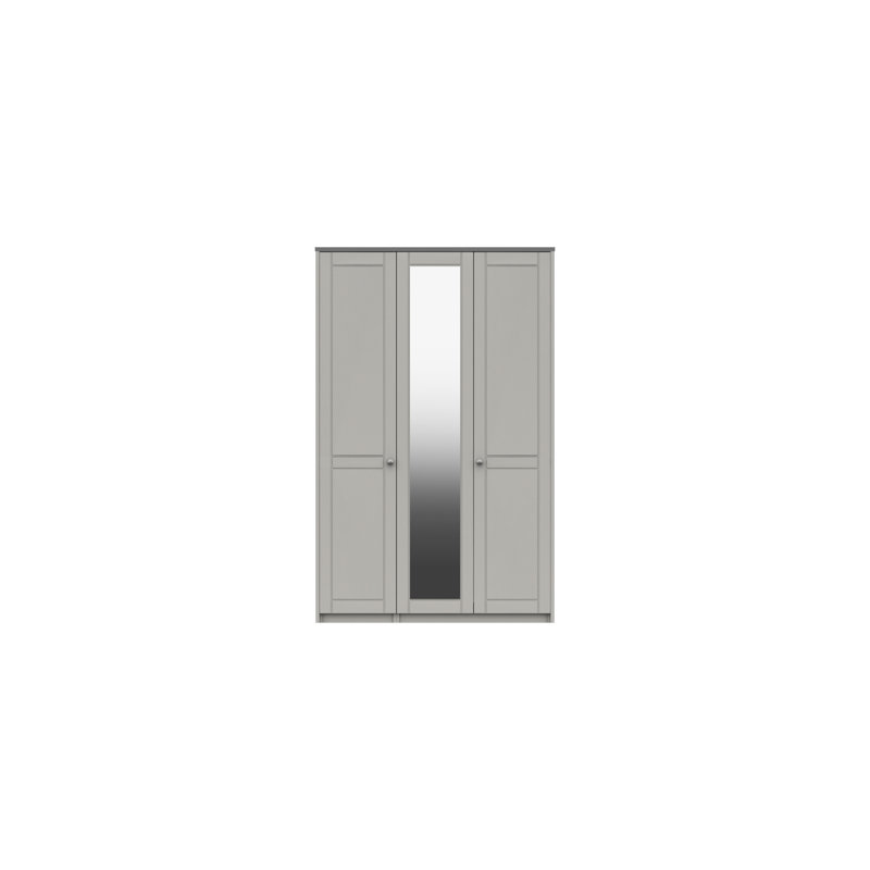 Newhaven 3 Door Manufactured Wood Wardrobe, Dust Grey/Light Grey