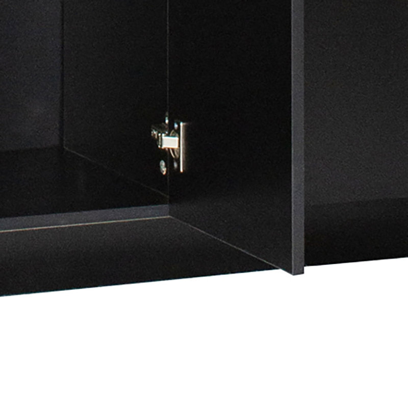 Springlake Freestanding Tall Dining Hutch Sideboard with Cable Management Holes - 4 Cabinets and a Drawer, Black