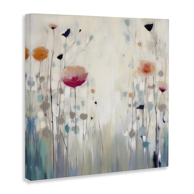 «Pastel Poppies», peinture sur toile par Irena Orlov, H 36 po x l 36 po x P 1,5 po