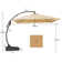 Jair 10X10 Ft Square Cantilever Curved Adjustable Umbrella with Base