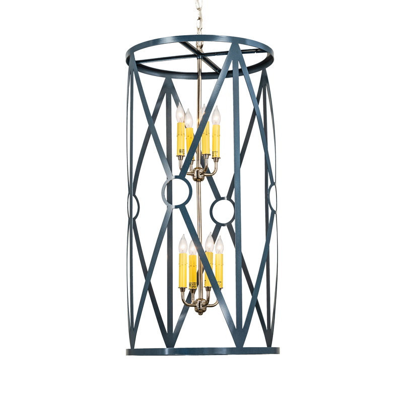 Luminaire suspendu géométrique 8 lumières de style bougie Penelope