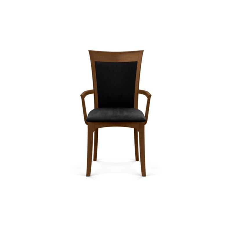 Morgan Upholstered Arm Chair, Saddle Cherry, Microseude Onyx