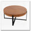 Table basse ronde, plateau en bois de sapin avec pieds en croix dorés-2040632669-2040632640