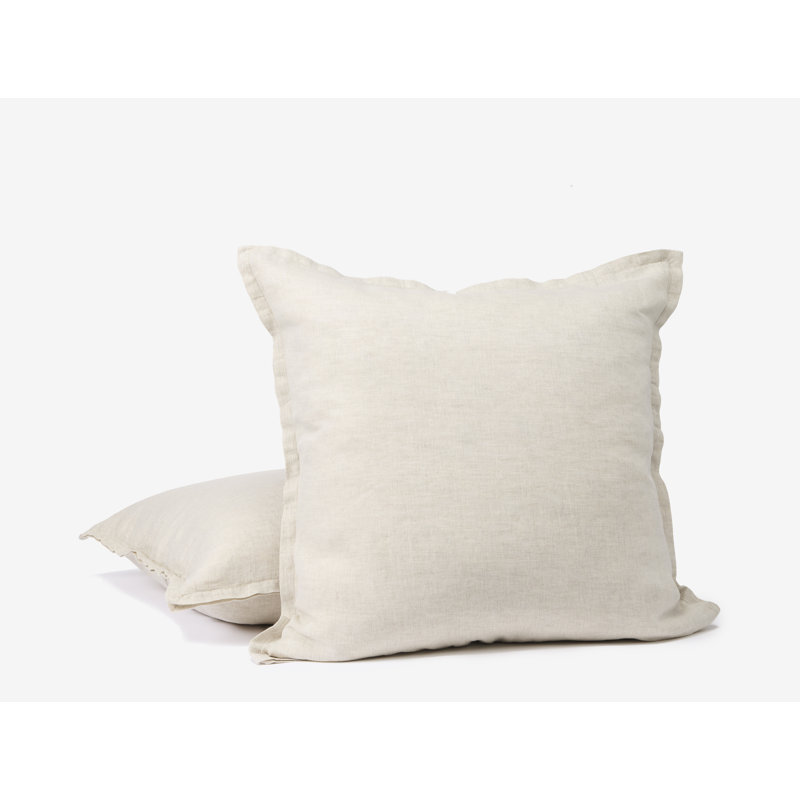 Linen Pillow Cover, Natural Chambray, Square 22"