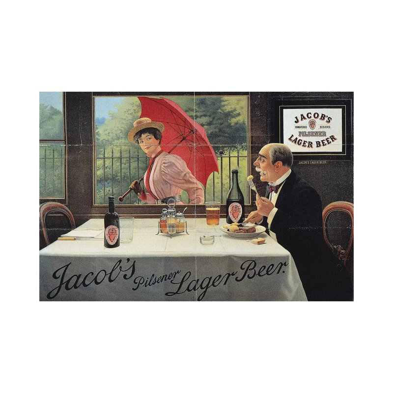 Beer Advertisement, 1898 - Wrapped Canvas Painting, 66.04 cm H x 45.72 cm W x 3.175 cm D