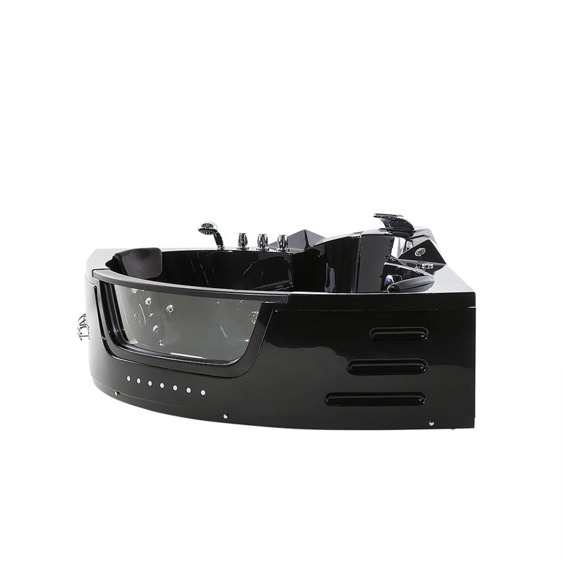 Borne 1980mm x 144mm Whirlpool Acrylic Bathtub with Tap, Black