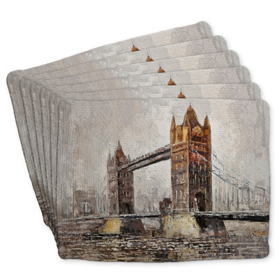London Tower Bridge Braided Polyester Kibbe - Set of 6