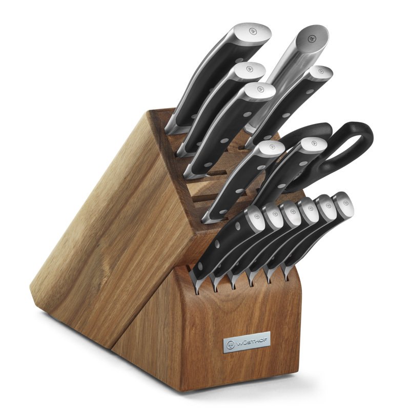 WÜSTHOF Classic Ikon 15-Piece Block Set, Acacia
