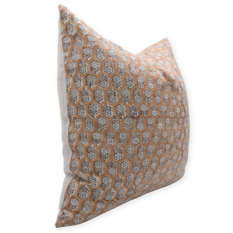 Linen Pillow Cover, 24"H x 24"W, Yellow/White, Square