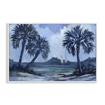 Indigo Palms Impressions, estampe numérique encadrée par Paul Brent