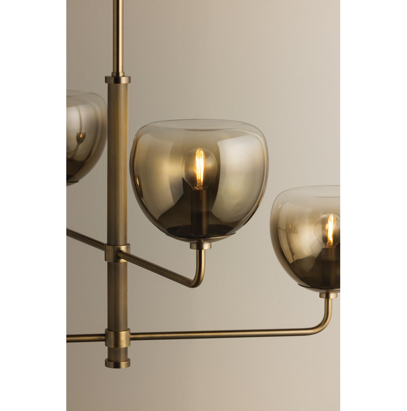 Troy Lighting August Chandelier in Patina Brass, 38.5" H x 59" W x 59" D, 4 Lights