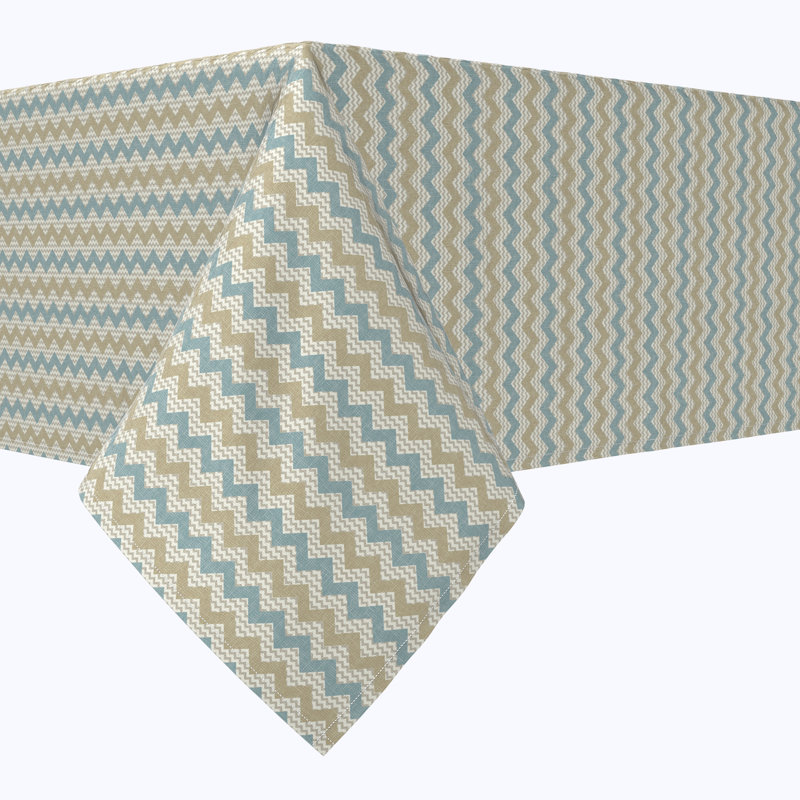 Rectangular Tablecloth, 100% Cotton, 52X104", Textured Chevron Design, 104" L x 60" W