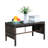 Brown Patio Coffee Table - Clear Glass, 31.15X17.5 Inch, Water Furniture , , 180 Lbs