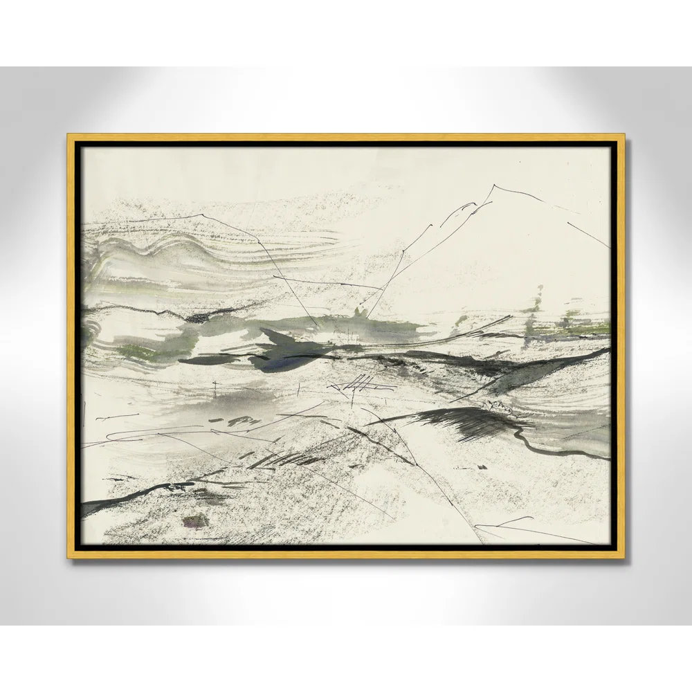 Green Sketches Print by PI Studio, 19.5" H x 25.5" W x 2" D, Gold Floater Framed, No Mat