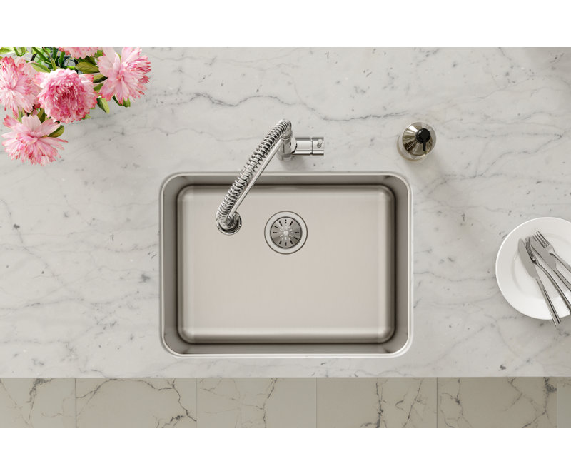 Lustrous Satin Stainless Steel Single Bowl Undermount Kitchen Sink